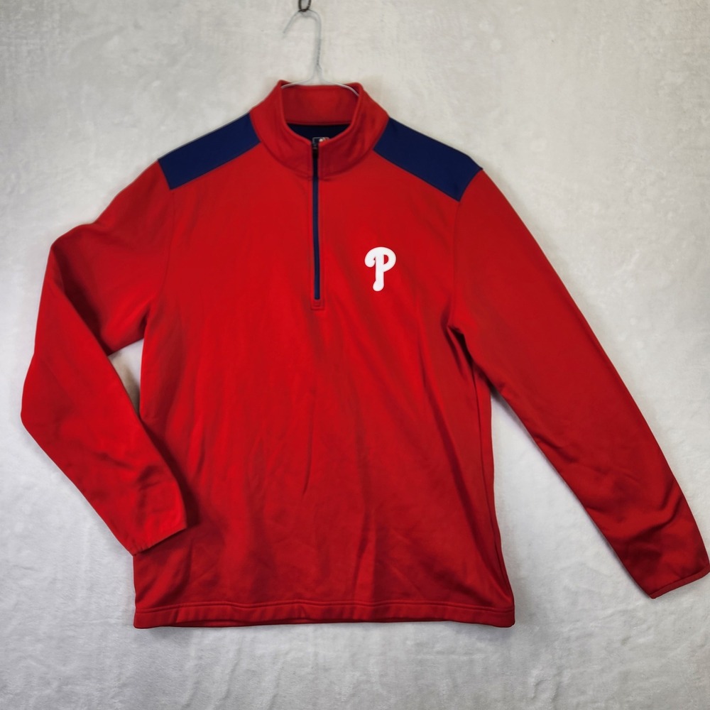 Philadelphia Phillies MLB Genuine Merchandise Quarter Zip Pullover‎ Top Mens L